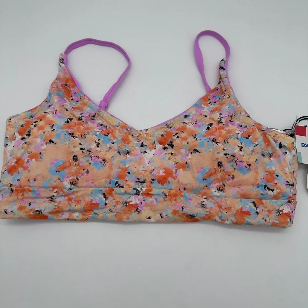 prAna Women's Willow Falls Reversible Bralette Swim Top, Size Medium, Impression